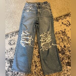 American Eagle Outfitters Ripped Blue Boyfriend Jeans